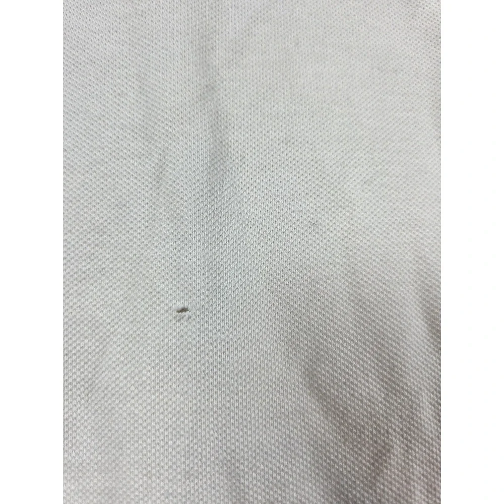 Polo Ralph Lauren Polo Shirt XL Cream Mens Long Sleeve Pique Cotton Logo
